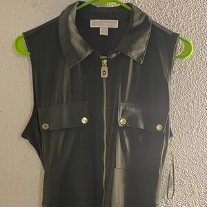 Michael Kors Dark Green Jumpsuit Gold Details